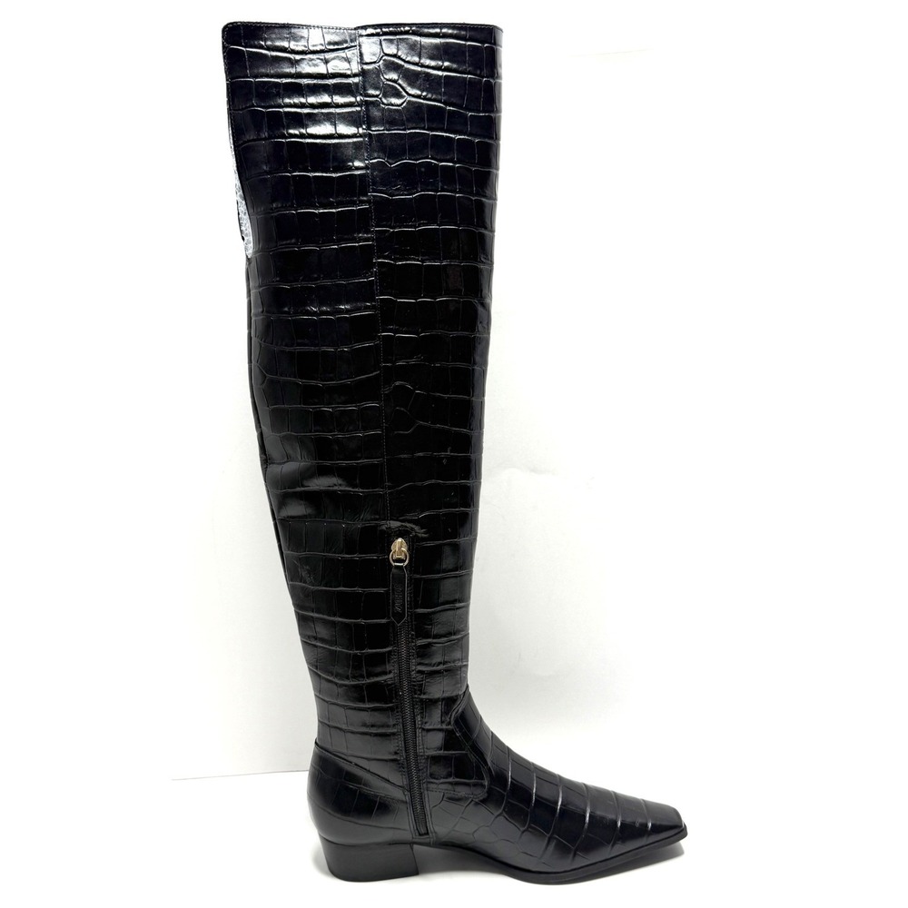 Schutz Women's Helena Over the Knee Boots Black Croco Print Size 9B NWT/COX - Picture 6 of 12
